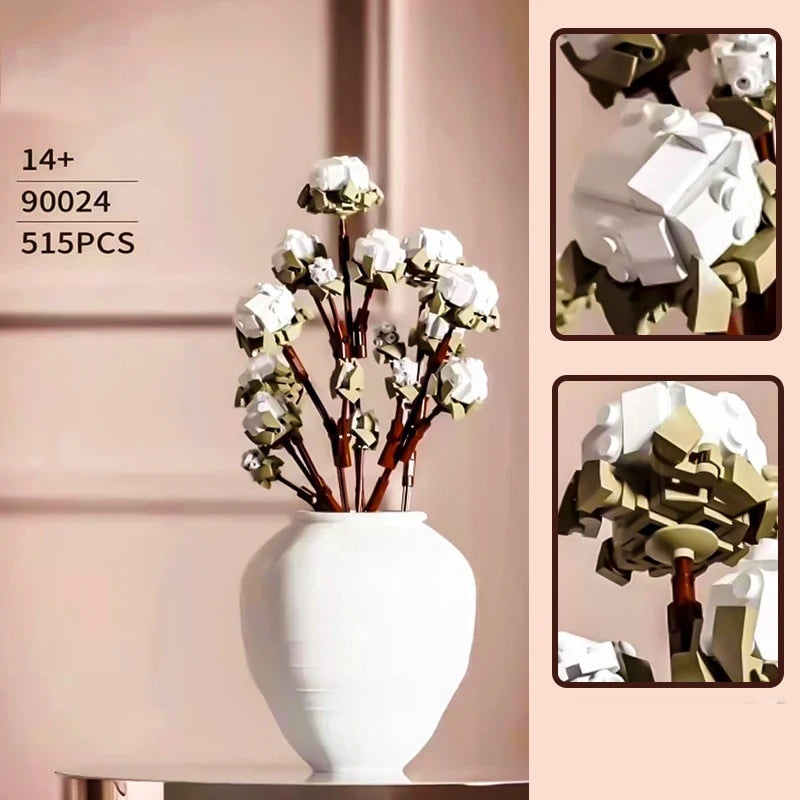 Bouquet Coton en Briques – Zéro pollen, 100 % style