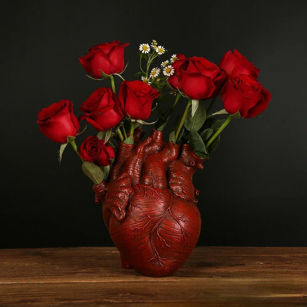 ❤️ Vase Cœur Anatomique – Décoration décalée pour fleuriste rebelle