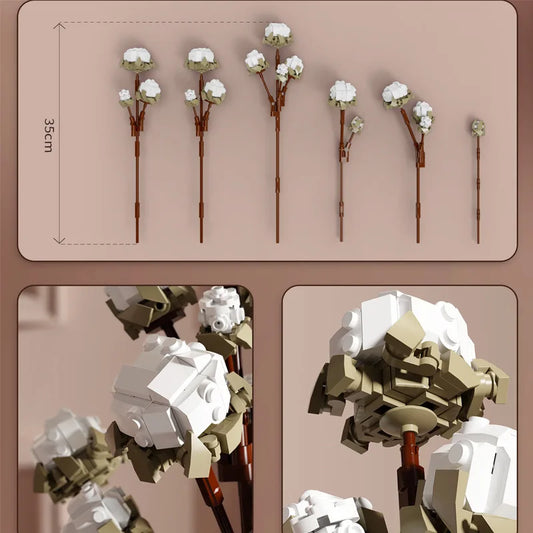 Bouquet Coton en Briques – Zéro pollen, 100 % style